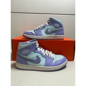 Nike Air Jordan 1 Mid Iced Lilac White Purple 8m #2561